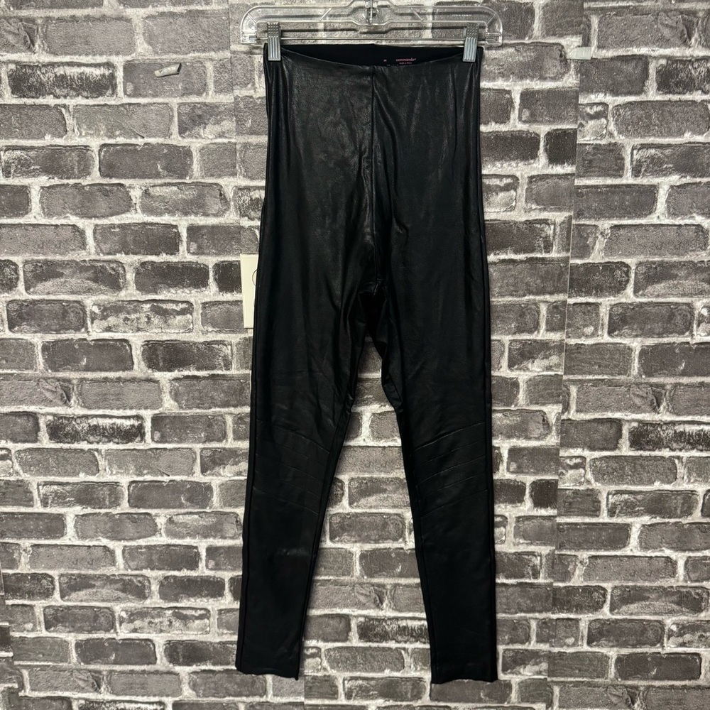 Commando high rise faux leather leggings black